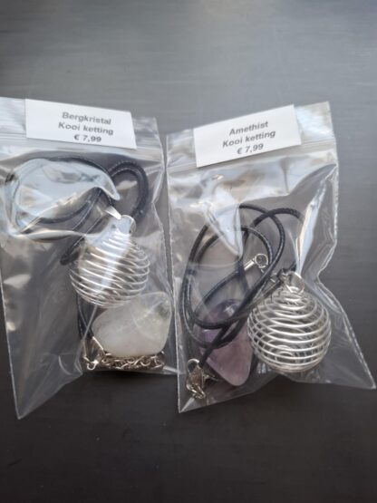 Maak je eigen – groot zilver kleur – edelsteen Kooi ketting ca. 2,4 cm kooi hanger en één edelsteen - Afbeelding 6